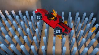 Cars Falls into The Spike Pit | Teardown