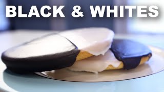 Black and white cookies | NYstyle dense cake with crispy icing