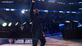 Lebron James \& Michael Jordan | Crowd Favorite at the Ceremony of Top 75 NBA Players of All Time!