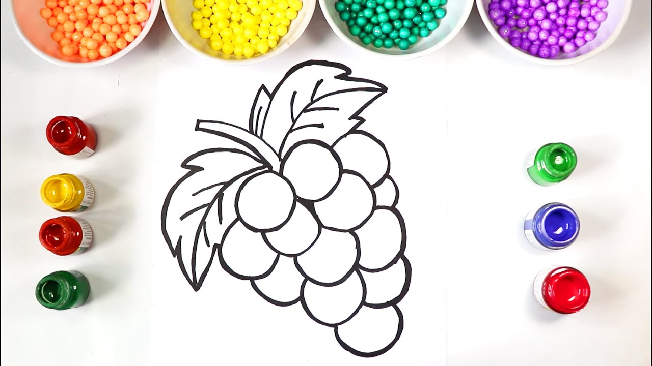 Download How to draw Grapes For Kids l Easy grapes Color For Kids ...