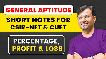 CSIR NET & CUET 24 | General Aptitude Short Notes for Percentage Profit and Loss By Gp Sir