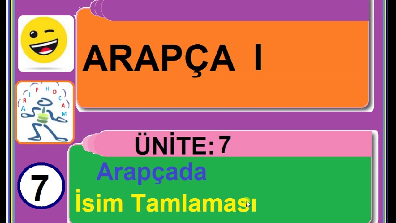 AÖF ARAPÇA 1 - ÜNİTE 7 - ARAPÇADA İSİM TAMLAMASI