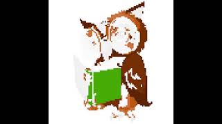 A brown owl reading a book