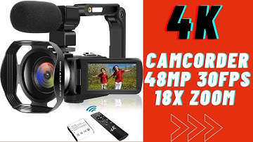 Video Camera 4K Camcorder Vlogging 48MP 30FPS 3" Touch Screen 18X Digital Zoom REVIEW