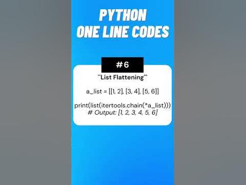 Python One Line Codes #6 - List Flattening | #shorts - YouTube