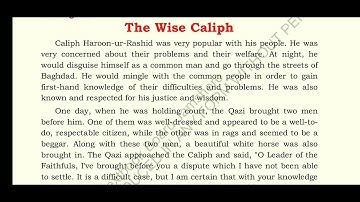 The Wise Caliph Class 10 English Sindh Textbook Board New Book Part-1