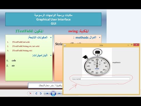 تعلم البرمجة بلغة جافا الرقم 52 | شرح JTextField
