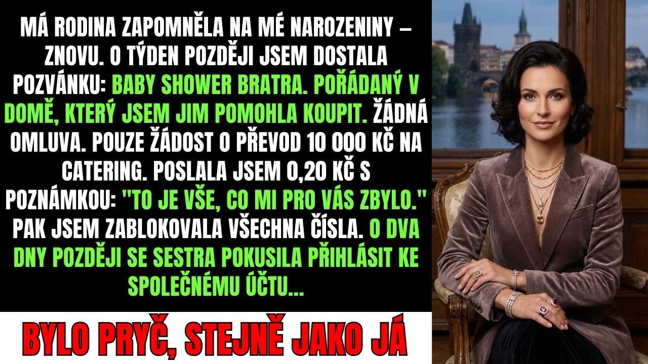 Rodina zapomněla narozeniny - ZNOVU. O týden pozvánka na baby shower bratra