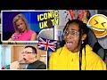 AMERICAN REACTS TO BRITISH ICONIC TV MOMENTS 😂 | Favour