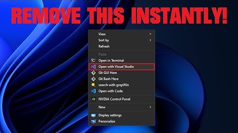 HOW TO REMOVE "OPEN WITH VISUAL STUDIO" IN THE CONTEXT MENU?