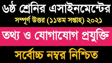 Class 6 ICT Assignment 11th Week 2021 |  Class 6 ICT 11th Week Assignment Answer 2021