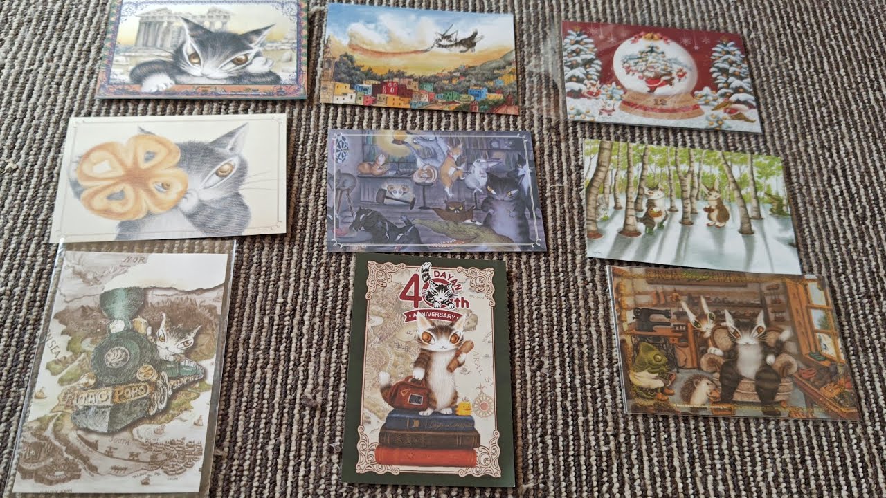 わちふぃーるどグッズ紹介　ポストカード9種　＃JAPAN＃わちふぃーるど＃ダヤン＃猫＃かわいい＃癒し＃コレクション＃文具