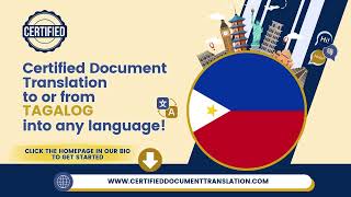 Certified Document Translation | Tagalog | #USCIS  #immigration & #apostille #notarypublic
