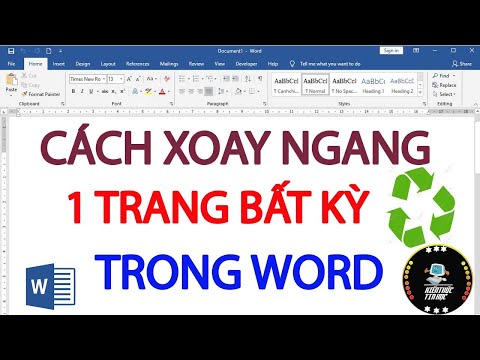 Cách xoay ngang 1 trang giấy bất kỳ trong word