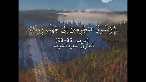 سورة مريم ٨٥-٩٨