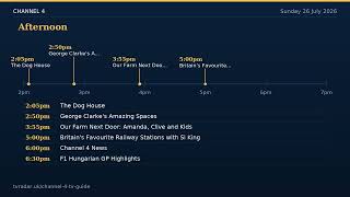 Ch4 TV Guide Sunday 26 July 2026, Full Day Channel 4 Listings