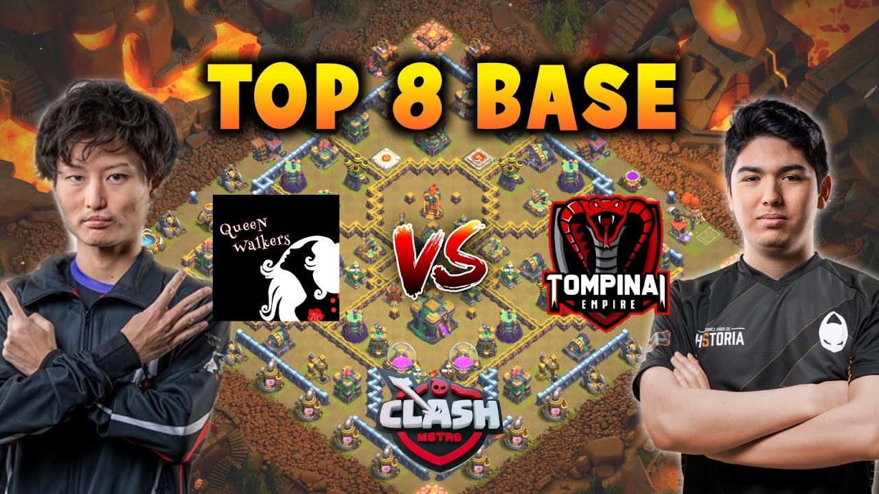 Top 8 TH14 War Base with Link | Queen Walkers vs Tompinai Empire Bases | ClashMSTRS Finals