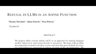 Refusal in LLMs is an Affine Function