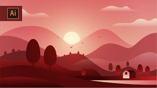 Famous Nature Vector Illustration in Adobe Illustrator I Illustrator Tutorial I Flat Illustration Profile