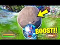 Boost into a Runaway Boulder and Dislodge it with a Baller (EASY LOCATIONS) - Fortnite Season 3