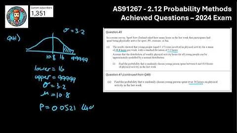 AS91267 -  2.12 Probability Methods - 2024 - Achieved Questions