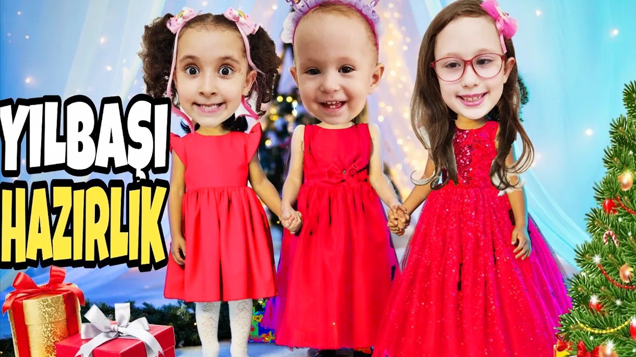 YILBAŞI HAZIRLIK !! BAHAR BANU ALYA VE ASEL MİRA YENİ YIL İÇİN KIRMIZI GİYİNDİ !!