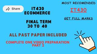 IT 430 30/40 #finaltermpreparationofit430 #IT430shortlectures#IT430