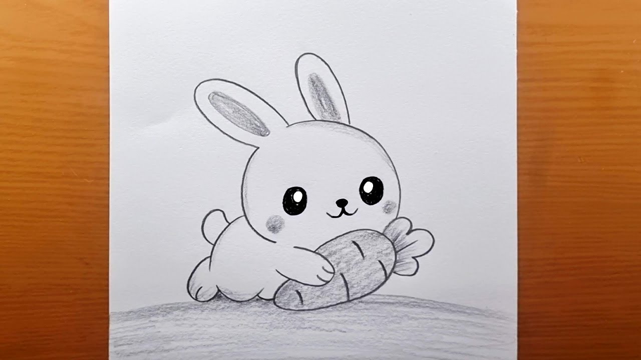 Schizzi facili || COME DISEGNARE UN CONIGLIETTO KAWAII FACILE