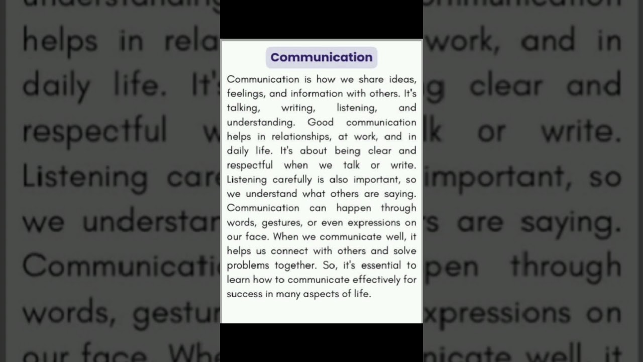 Essay on Communication 100 words in English