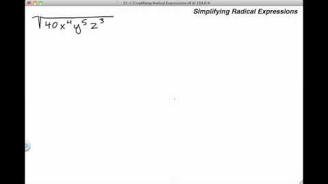 11-1 Simplifying Radical Expressions Part 1