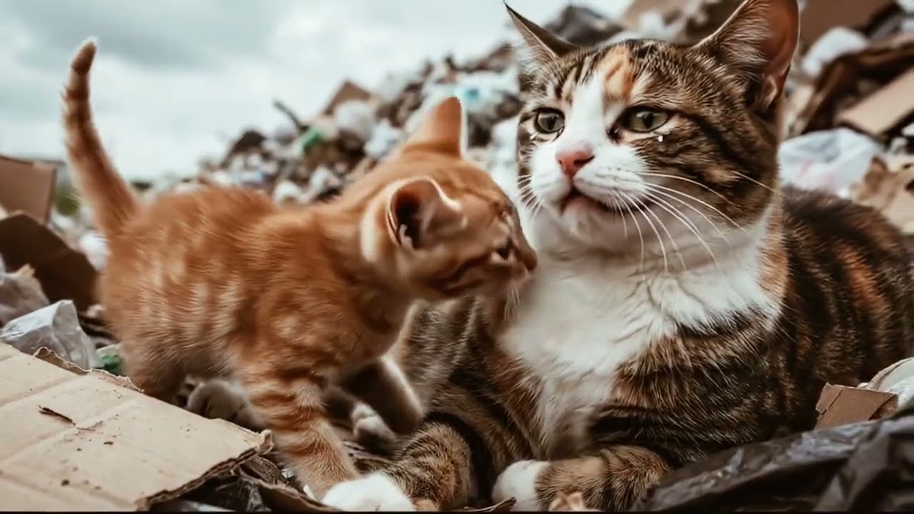 Pregnant Cat Gives Birth and Dies… But a Tiny Kitten Raises the Newborn 😭🥹🙀 real story ❣️