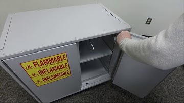 Fusible Link and Hinge Adjustment for Solvent Cabinets