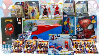 Spider-man toy Collection and Spidey and his Amazing Friends toy Unboxing ASMR no talking review