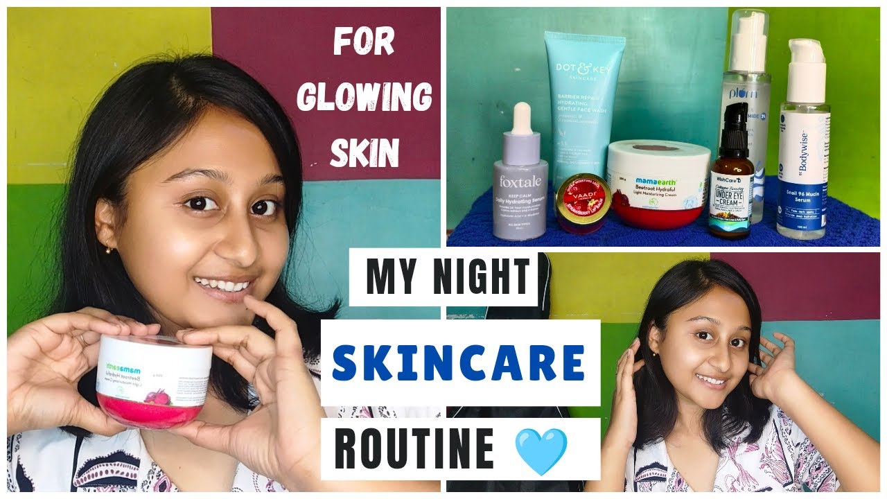 My Honest Night Skincare Routine 🩵 | Step by Step | For Glowing Hydrated Skin || ft. 