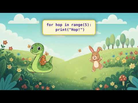 The Bunny Loop Trail! 🐰 For Loops for Kids – Hop Along! | Python Adventure Quest – Level 5
