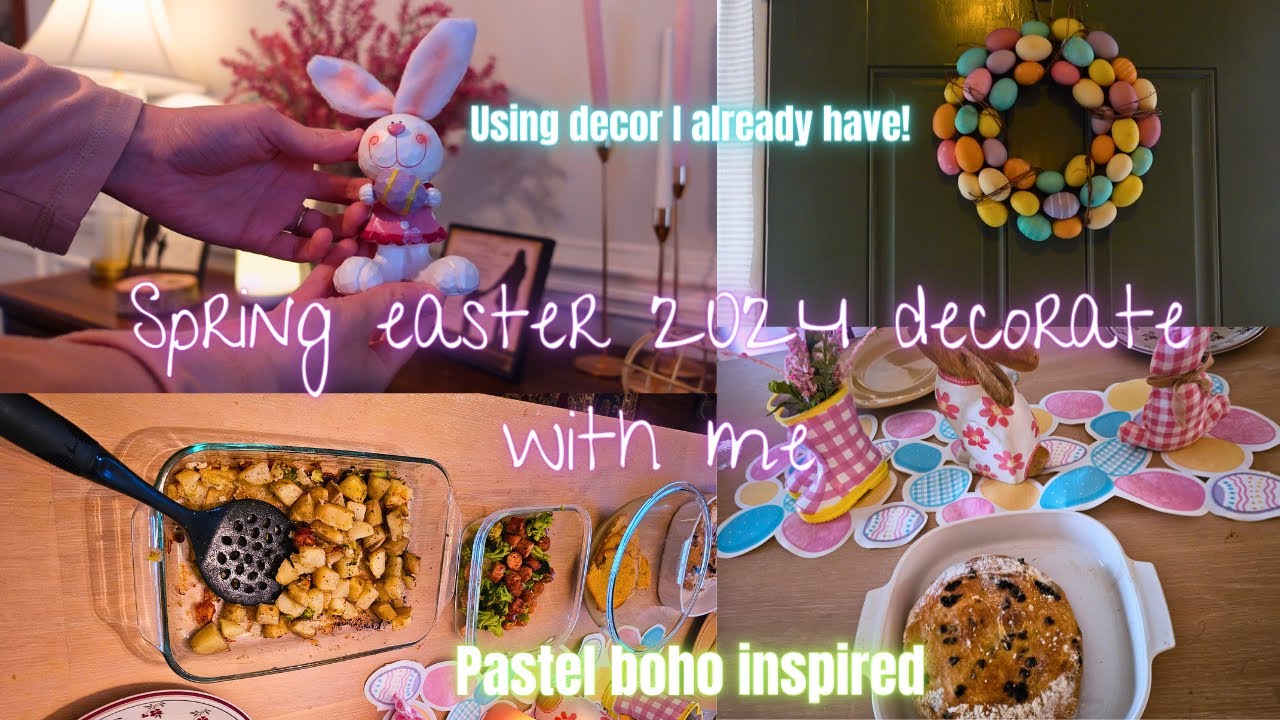 EASTER DECORATE WITH ME 2024 | HOMEMAKING STAY AT HOME MOM | SPRING ...