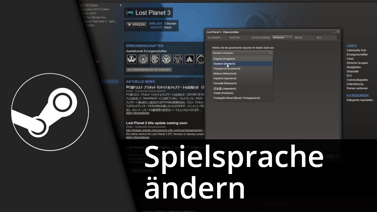 Steam Spiel Sprache ändern Steam Spiel Sprache ändern