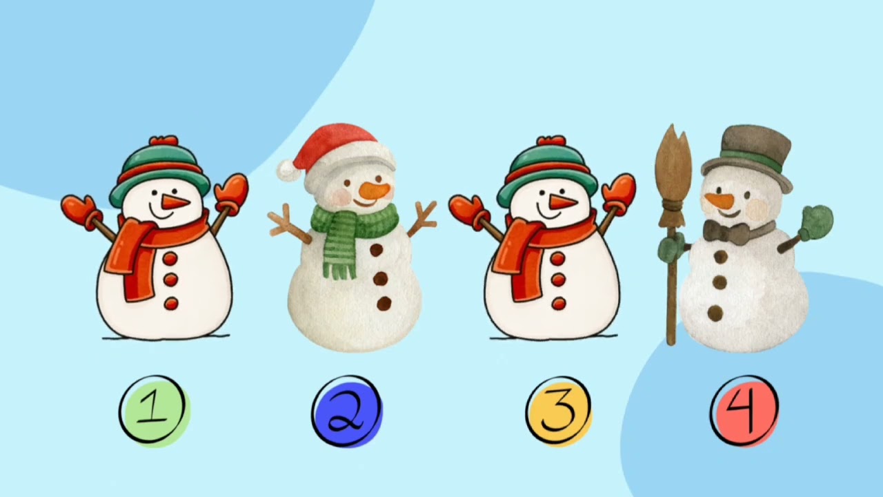 Дидактична гра «Знайди однакових сніговичків»