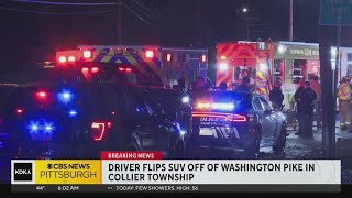 Driver flips SUV along Washington Pike in Collier Township