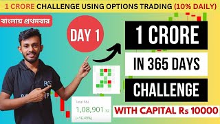 Earning 1 Crore With Rs 10000 In 1 Year Using Options Trading? Trading Challenge | Raj Karmakar