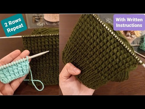 Easy Knitting Pattern | Simple & Easy 2 Row Repeat Design | Easy Knit ...