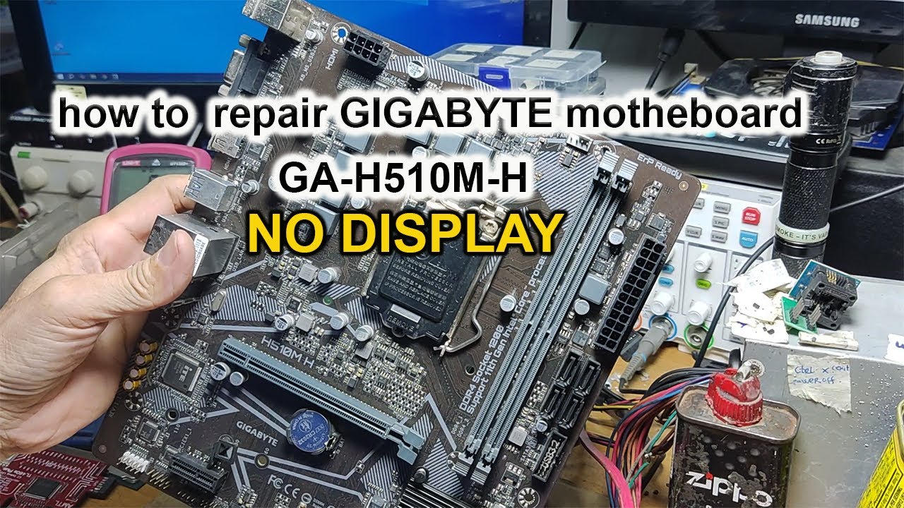How to repair Gigabyte GA-H510M-H motherboard no display. - YouTube