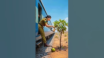 Lady Soldier saved the guava tree from drying up by watering it 😭 #ai #plants #save #watering