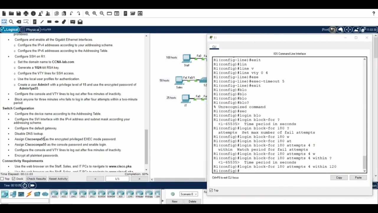17.8.2 packet tracer - skills integration challenge progress