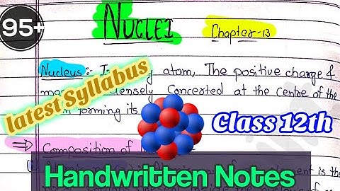 | Nuclei | Class 12th | Physics chapter 13 | Handwritten NOTES | @Edustudy_point