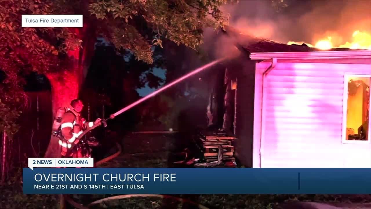 East Tulsa church catches fire overnight - YouTube