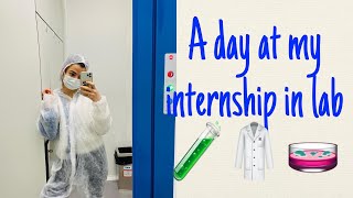 A day at my internship in lab 🧪🧬👩🏼‍🔬 #alaralog