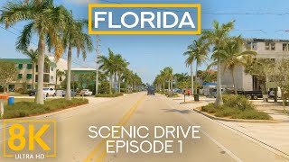 Scenic Drives Of Florida State in 8K - Sunny Day Trip from Naples to Fort Myers - Part 1