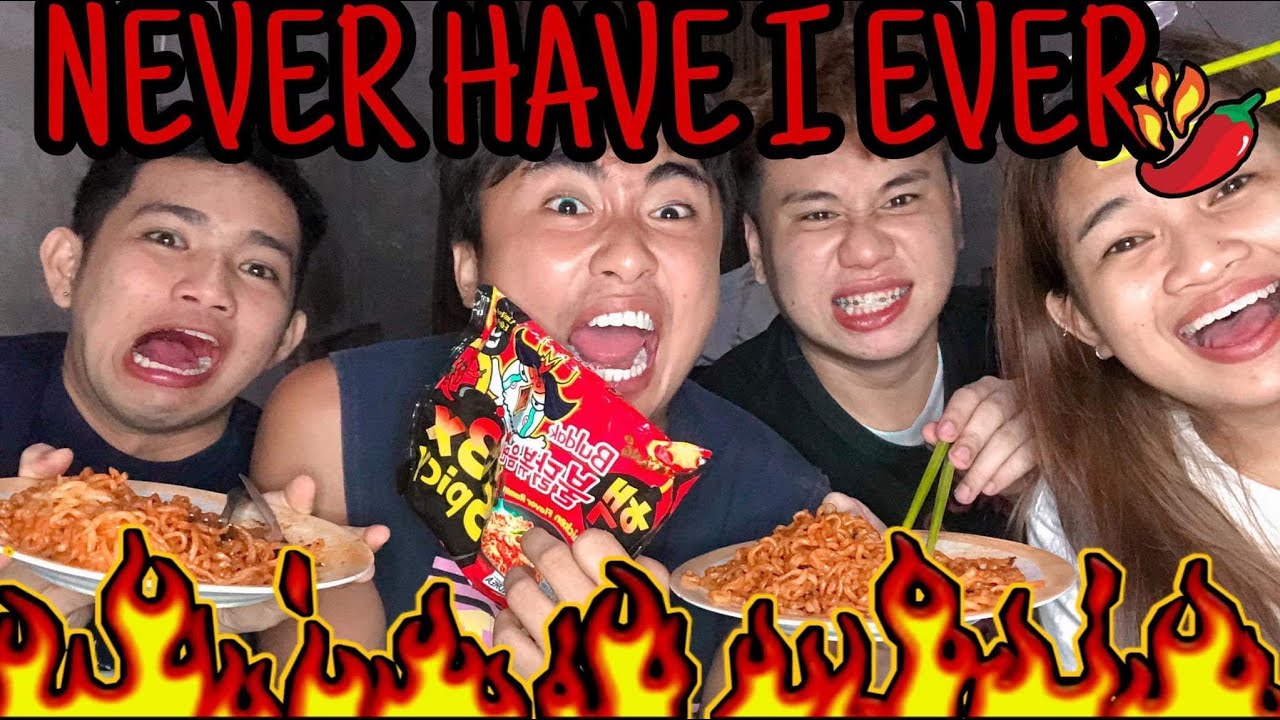 NEVER HAVE I EVER SPICY NOODLES EDITION - YouTube