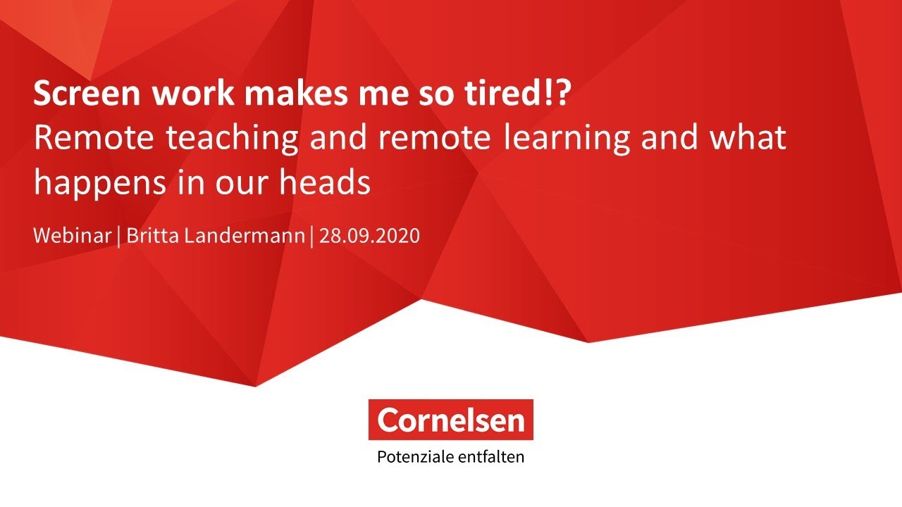 inar 09/20 I EWB Screen work makes me so tired! Remote teaching